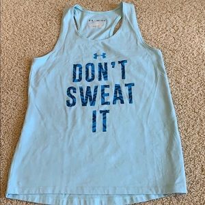 Light blue under armour graphic tank top